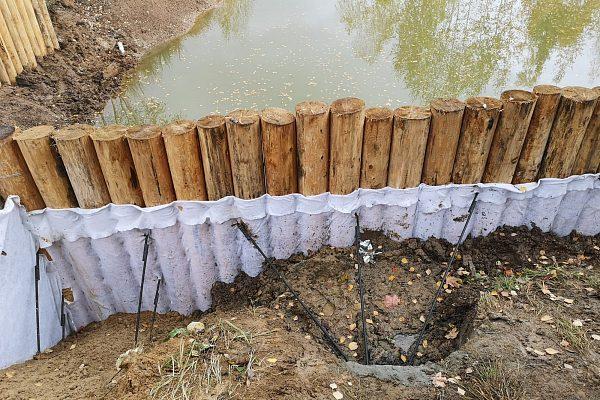 Берегоукрепление лиственницей Истра