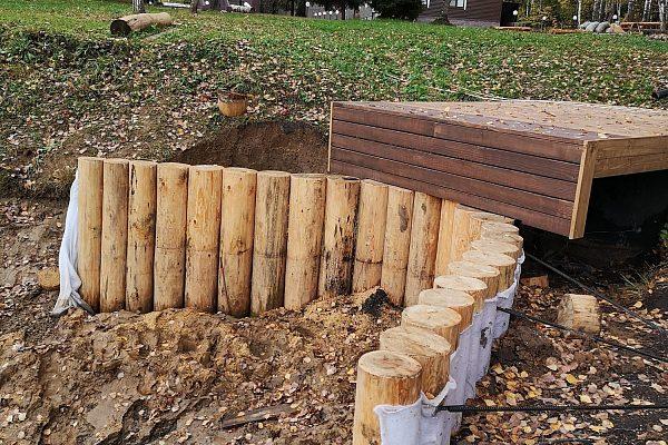 Берегоукрепление лиственницей Истра