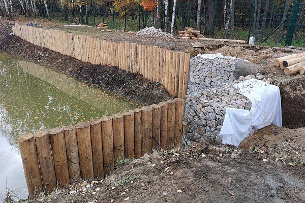 Берегоукрепление лиственницей Истра