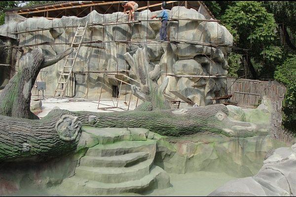 Декоративный водоём из декоративного бетона в Сочи