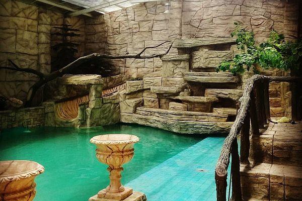 Декоративный водоём из декоративного бетона в Сочи