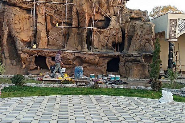 Декоративный водоём из декоративного бетона в Сочи
