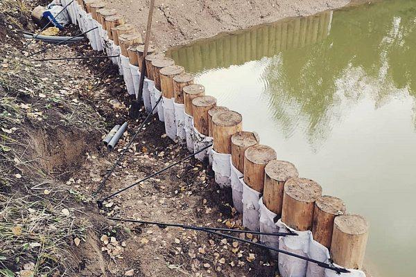 Берегоукрепление лиственницей Истра