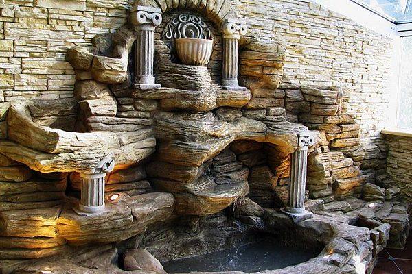Декоративный водоём из декоративного бетона в Сочи