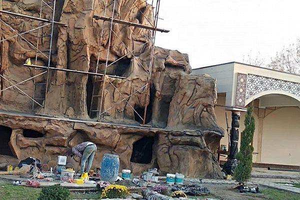 Декоративный водоём из декоративного бетона в Сочи