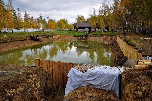 Берегоукрепление лиственницей Истра