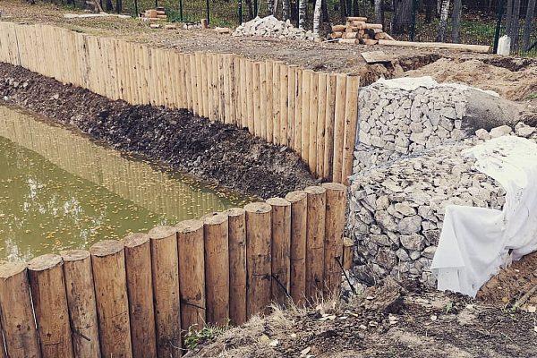 Берегоукрепление лиственницей Истра