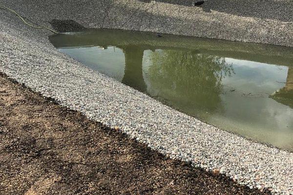 Укрепление чаши пруда георешеткой Московская обл. д. Люберцы
